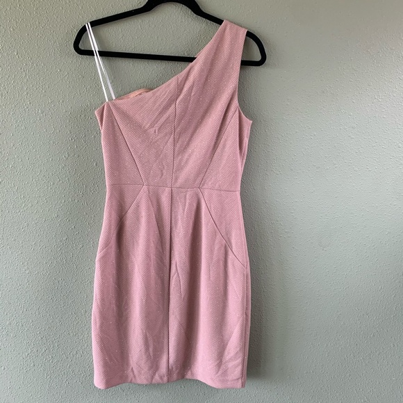 Vince Camuto pink metallic one shoulder dress  (Bundle Dresses to Save) - Picture 7 of 8